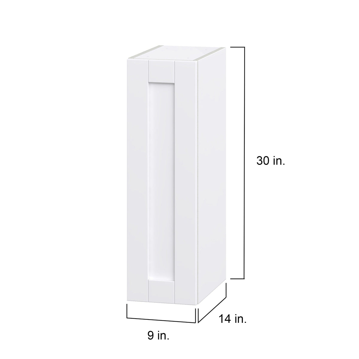 Hugo&Borg Rosemont 9-in W x 30-in H x 14-in D Glacier White Wall Fully Assembled Cabinet (Flat Panel Shaker Door Style)