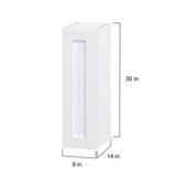 Hugo&Borg Rosemont 9-in W x 30-in H x 14-in D Glacier White Wall Fully Assembled Cabinet (Flat Panel Shaker Door Style)