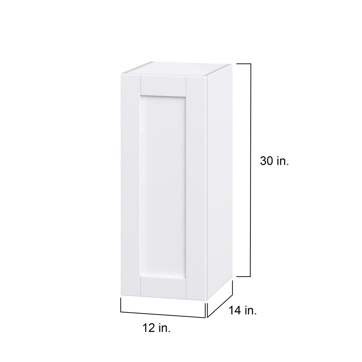 Hugo&Borg Rosemont 12-in W x 30-in H x 14-in D Glacier White Wall Fully Assembled Cabinet (Flat Panel Shaker Door Style)