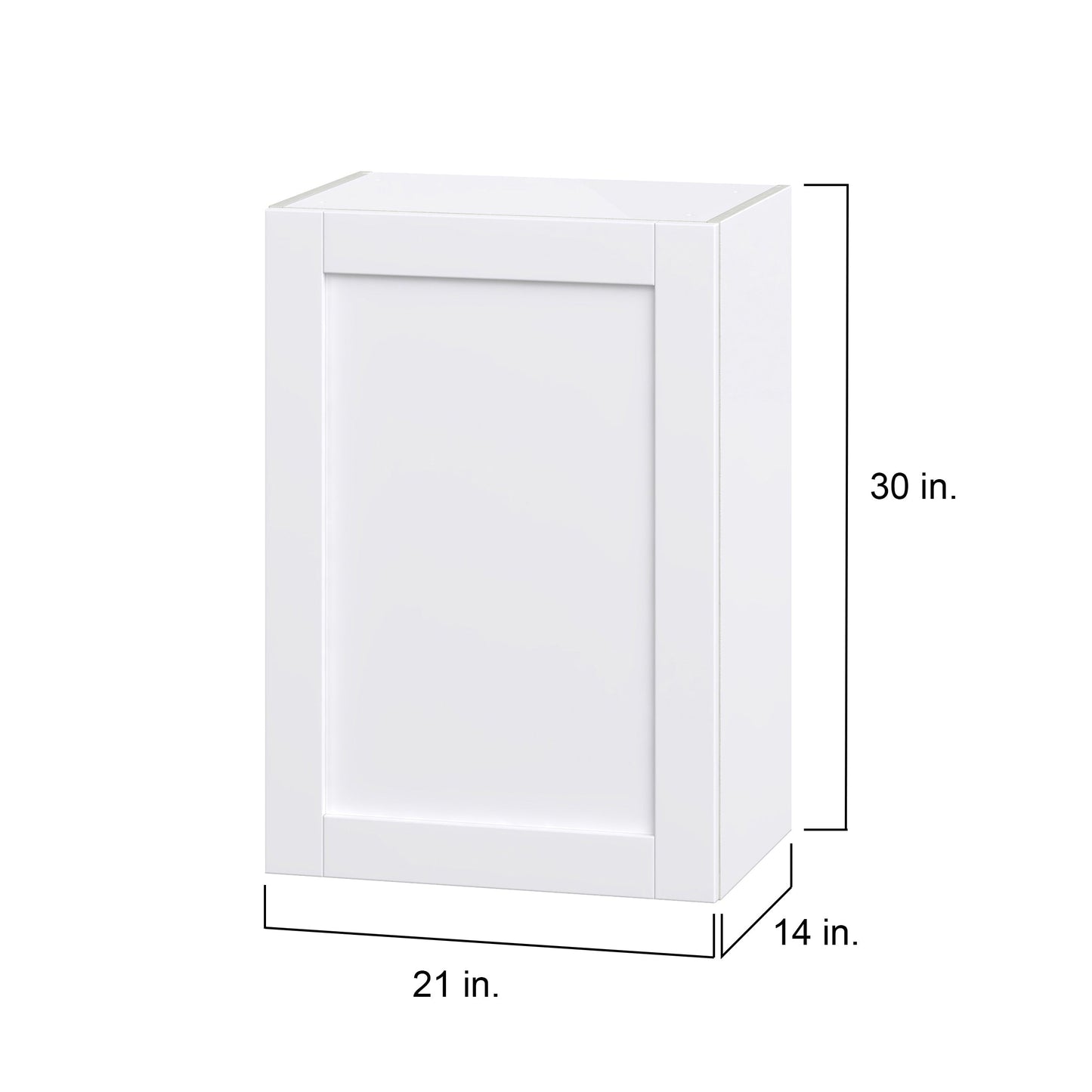 Hugo&Borg Rosemont 21-in W x 30-in H x 14-in D Glacier White Wall Fully Assembled Cabinet (Flat Panel Shaker Door Style)