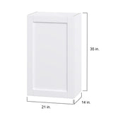 Hugo&Borg Rosemont 21-in W x 35-in H x 14-in D Glacier White Wall Fully Assembled Cabinet (Flat Panel Shaker Door Style)