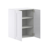 Hugo&Borg Rosemont 24-in W x 30-in H x 14-in D Glacier White Wall Fully Assembled Cabinet (Flat Panel Shaker Door Style)