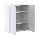 Hugo&Borg Rosemont 30-in W x 35-in H x 14-in D Glacier White Wall Fully Assembled Cabinet (Flat Panel Shaker Door Style)