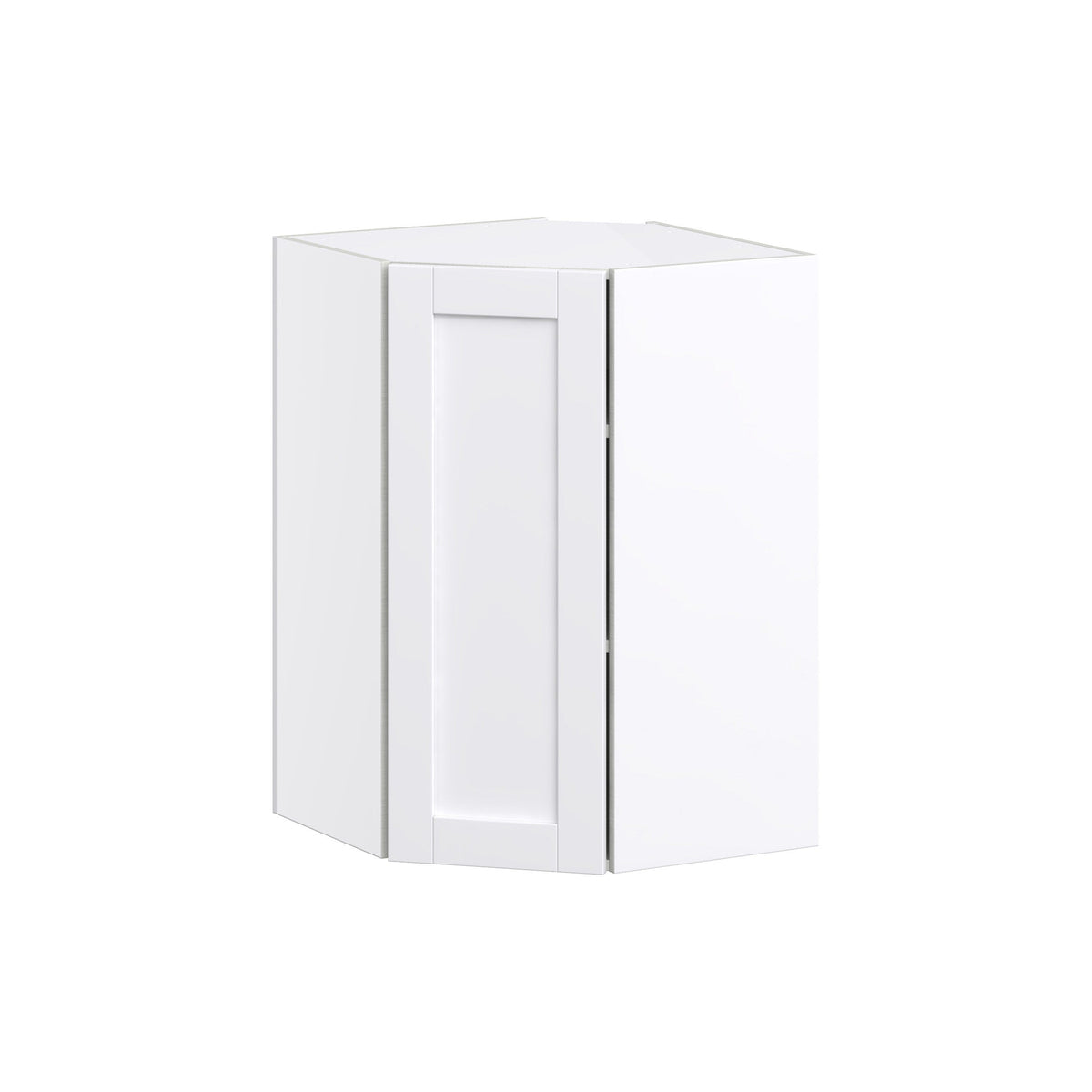 Hugo&Borg Rosemont 24-in W x 35-in H x 14-in D Glacier White Diagonal Corner Wall Fully Assembled Cabinet (Flat Panel Shaker Style)