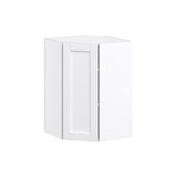 Hugo&Borg Rosemont 24-in W x 35-in H x 14-in D Glacier White Diagonal Corner Wall Fully Assembled Cabinet (Flat Panel Shaker Style)
