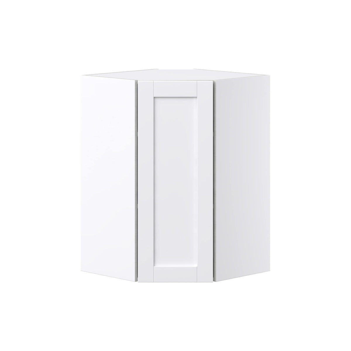 Hugo&Borg Rosemont 24-in W x 35-in H x 14-in D Glacier White Diagonal Corner Wall Fully Assembled Cabinet (Flat Panel Shaker Style)