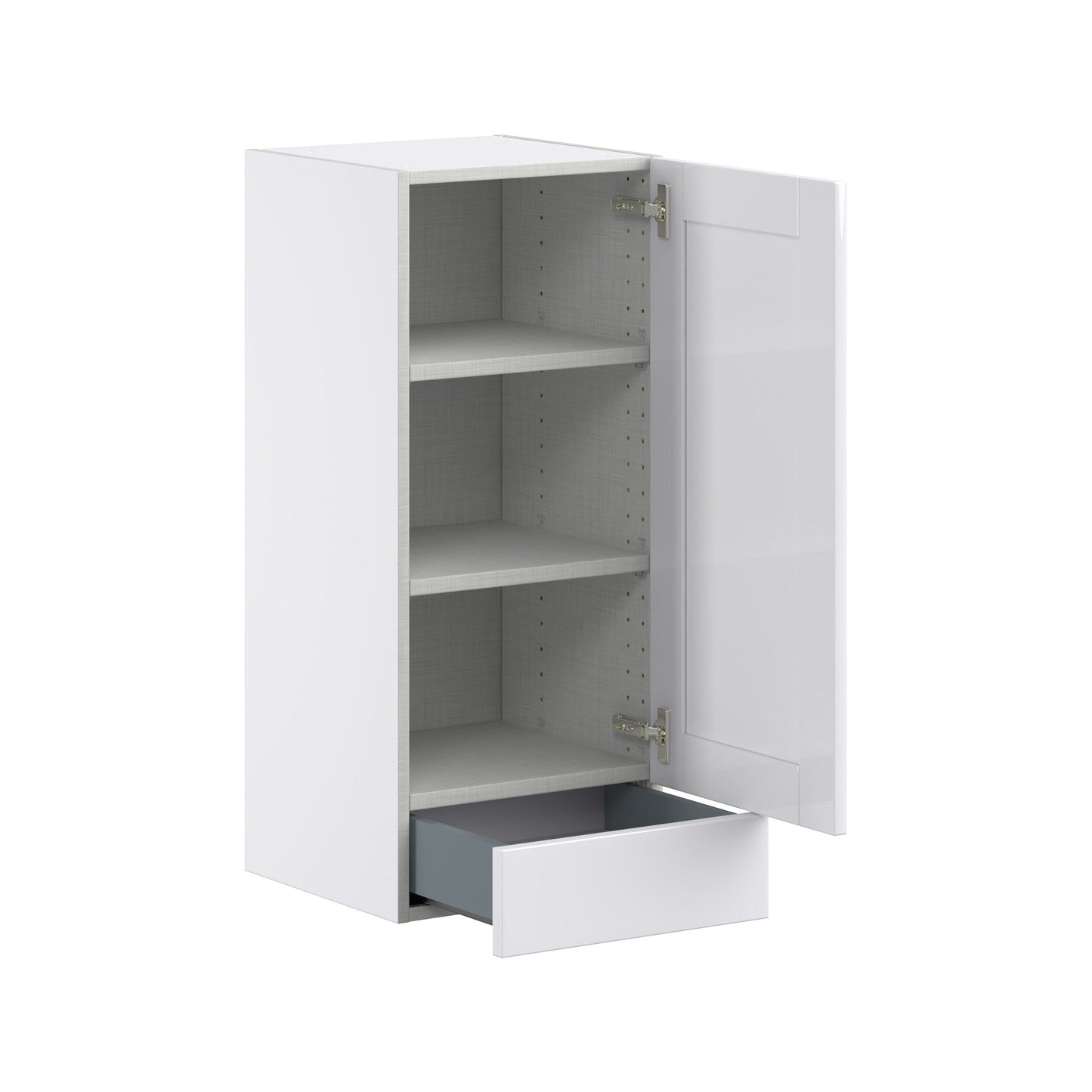Hugo&Borg Rosemont 15-in W x 35-in H x 14-in D Glacier White 1-Drawer Wall Fully Assembled Cabinet (Flat Panel Shaker Style)