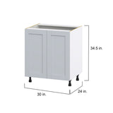 Hugo&Borg Charlesberg 30-in W x 34.5-in H x 24-in D Gray Base Fully Assembled Cabinet (Flat Panel Shaker Door Style)