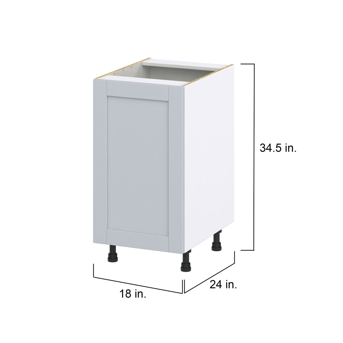 Hugo&Borg Charlesberg 18-in W x 34.5-in H x 24-in D Gray 3-Drawers Base Fully Assembled Cabinet (Flat Panel Shaker Style)