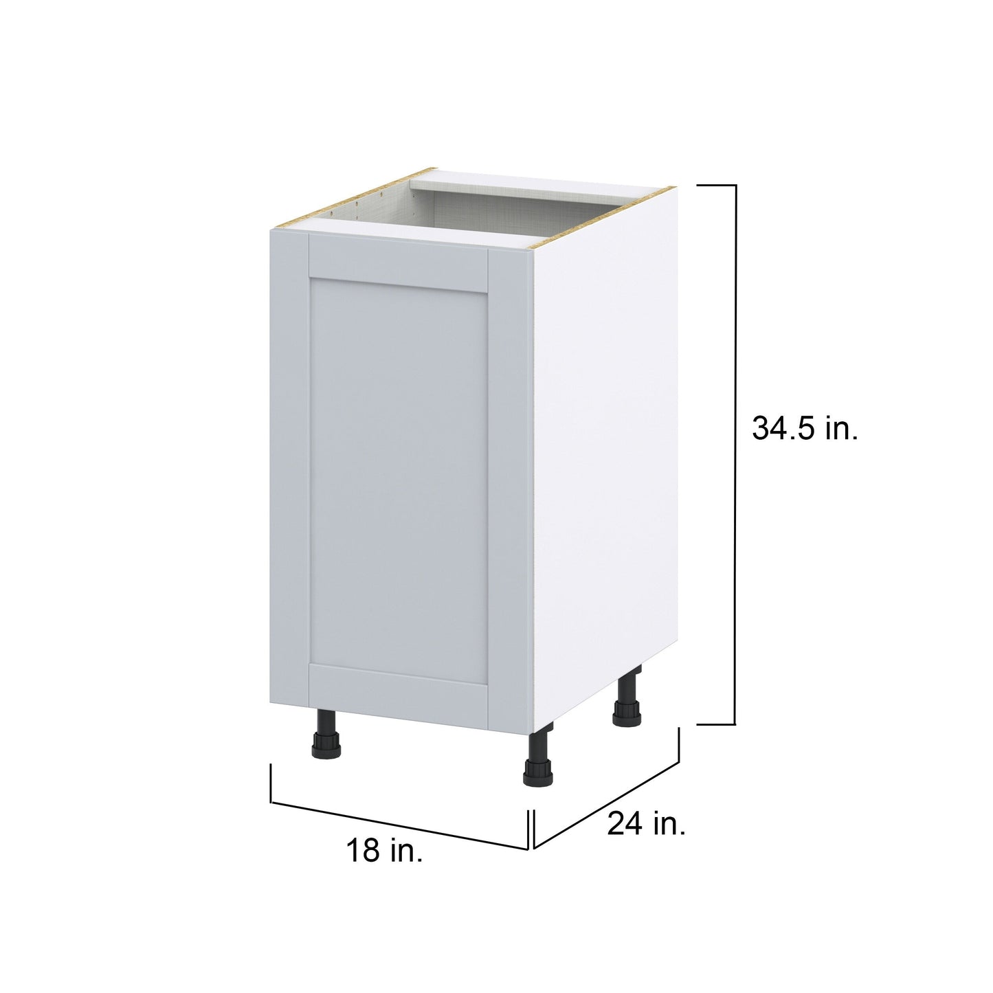 Hugo&Borg Charlesberg 18-in W x 34.5-in H x 24-in D Gray 3-Drawers Base Fully Assembled Cabinet (Flat Panel Shaker Style)