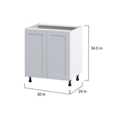 Hugo&Borg Charlesberg 30-in W x 34.5-in H x 24-in D Gray 3-Drawers Base Fully Assembled Cabinet (Flat Panel Shaker Style)