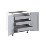 Hugo&Borg Charlesberg 30-in W x 34.5-in H x 24-in D Gray 3-Drawers Base Fully Assembled Cabinet (Flat Panel Shaker Style)