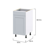 Hugo&Borg Charlesberg 18-in W x 34.5-in H x 24-in D Gray 1-Drawer Base Fully Assembled Cabinet (Flat Panel Shaker Style)