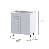 Hugo&Borg Charlesberg 30-in W x 34.5-in H x 24-in D Gray 1-Drawer Base Fully Assembled Cabinet (Flat Panel Shaker Style)
