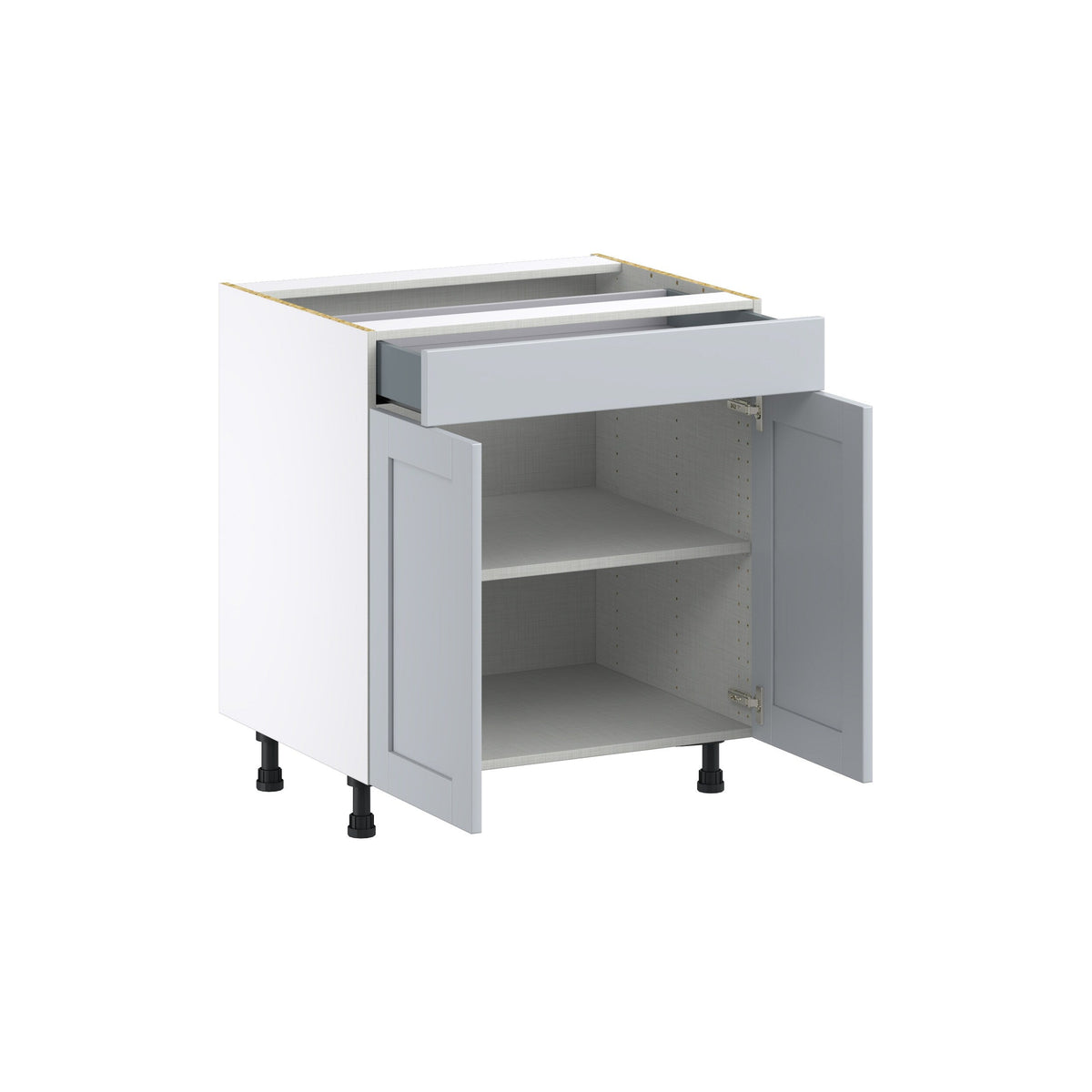Hugo&Borg Charlesberg 30-in W x 34.5-in H x 24-in D Gray 1-Drawer Base Fully Assembled Cabinet (Flat Panel Shaker Style)