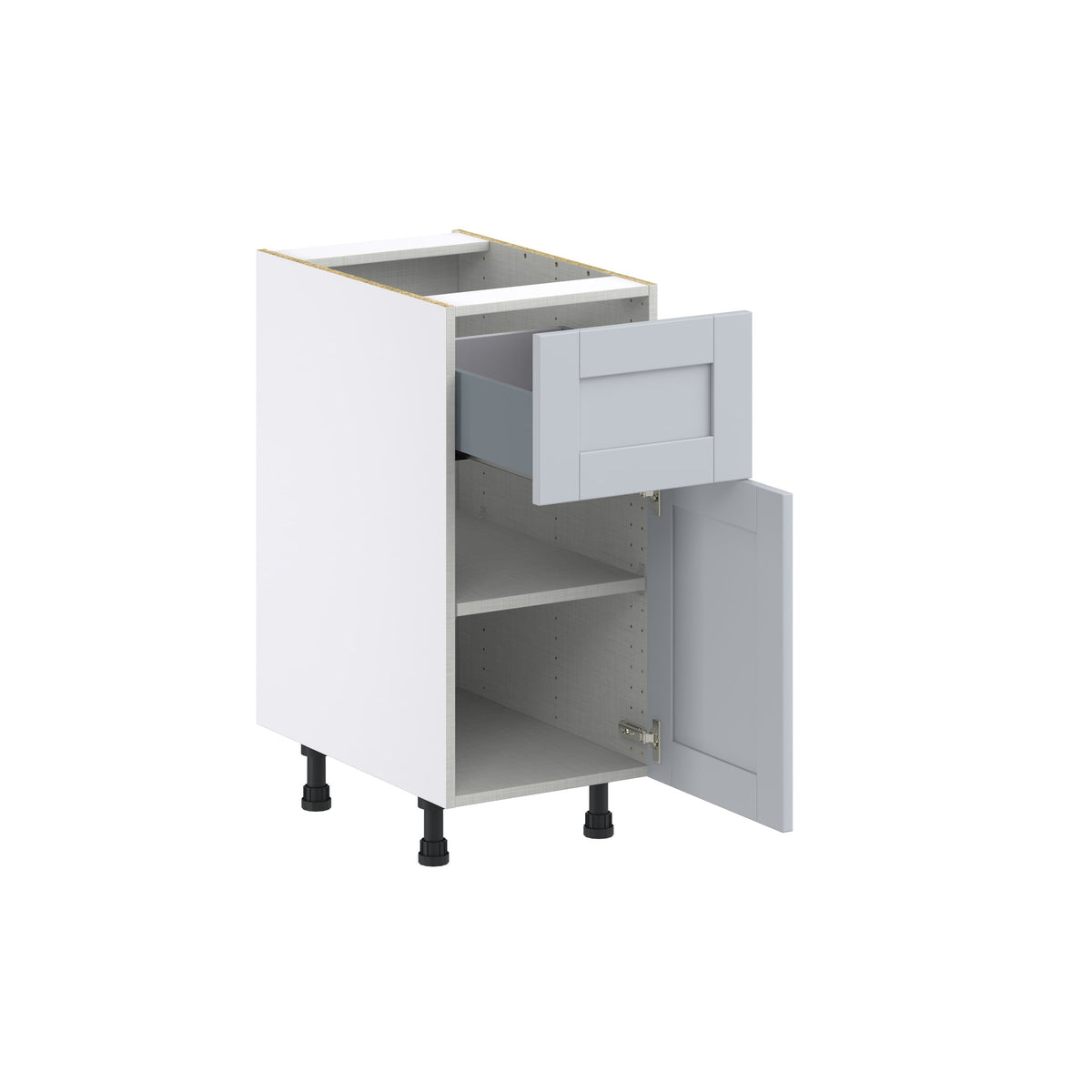 Hugo&Borg Charlesberg 15-in W x 34.5-in H x 24-in D Gray 1-Drawer Base Fully Assembled Cabinet (Flat Panel Shaker Style)