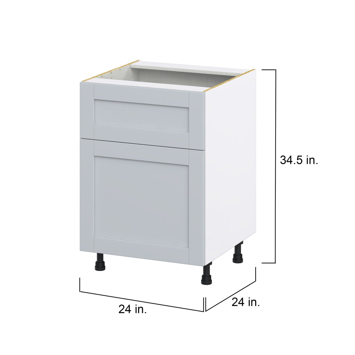 Hugo&Borg Charlesberg 24-in W x 34.5-in H x 24-in D Gray 1-Drawer Base Fully Assembled Cabinet (Flat Panel Shaker Style)