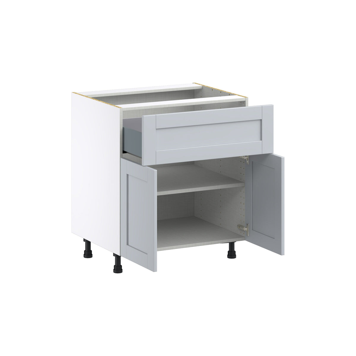 Hugo&Borg Charlesberg 30-in W x 34.5-in H x 24-in D Gray 1-Drawer Base Fully Assembled Cabinet (Flat Panel Shaker Style)