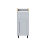 Hugo&Borg Charlesberg 15-in W x 34.5-in H x 24-in D Gray 2-Drawers Base Fully Assembled Cabinet (Flat Panel Shaker Style)