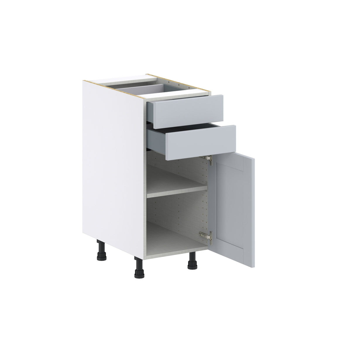 Hugo&Borg Charlesberg 15-in W x 34.5-in H x 24-in D Gray 2-Drawers Base Fully Assembled Cabinet (Flat Panel Shaker Style)
