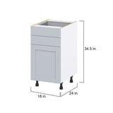 Hugo&Borg Charlesberg 18-in W x 34.5-in H x 24-in D Gray 2-Drawers Base Fully Assembled Cabinet (Flat Panel Shaker Style)