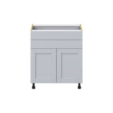 Hugo&Borg Charlesberg 30-in W x 34.5-in H x 24-in D Gray 2-Drawers Base Fully Assembled Cabinet (Flat Panel Shaker Style)