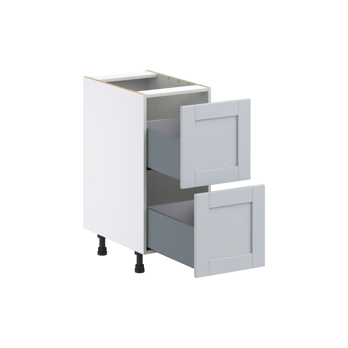 Hugo&Borg Charlesberg 15-in W x 34.5-in H x 25-in D Gray 2-Drawer Base Fully Assembled Cabinet