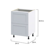 Hugo&Borg Charlesberg 24-in W x 34.5-in H x 25-in D Gray 2-Drawer Base Fully Assembled Cabinet