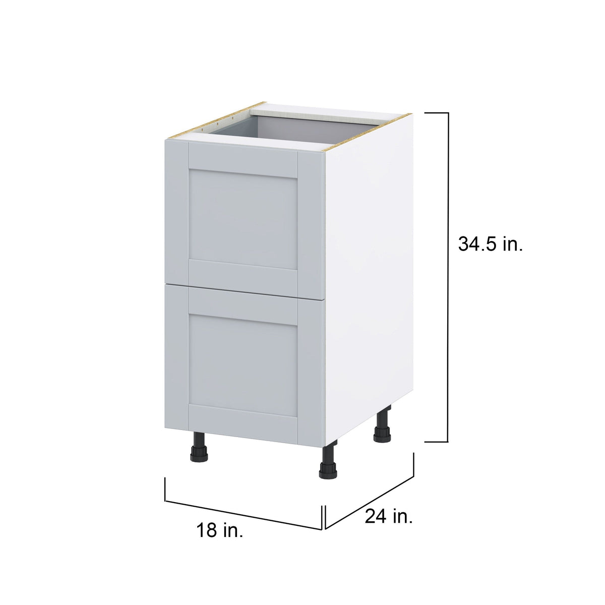 Hugo&Borg Charlesberg 18-in W x 34.5-in H x 24-in D Gray 2-Drawer Base Fully Assembled Cabinet