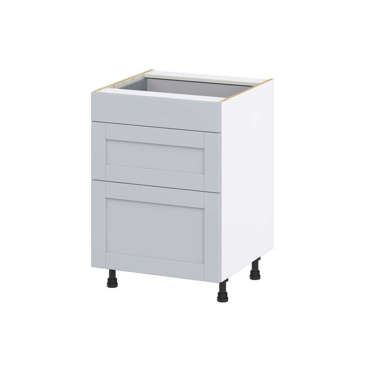 Hugo&Borg Charlesberg 24-in W x 34.5-in H x 25-in D Gray 3-Drawer Base Fully Assembled Cabinet