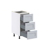 Hugo&Borg Charlesberg 15-in W x 34.5-in H x 24-in D Gray 3-Drawer Base Fully Assembled Cabinet