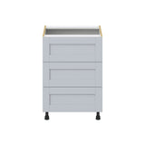 Hugo&Borg Charlesberg 24-in W x 34.5-in H x 24-in D Gray 3-Drawer Base Fully Assembled Cabinet