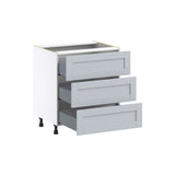 Hugo&Borg Charlesberg 30-in W x 34.5-in H x 24-in D Gray 3-Drawer Base Fully Assembled Cabinet
