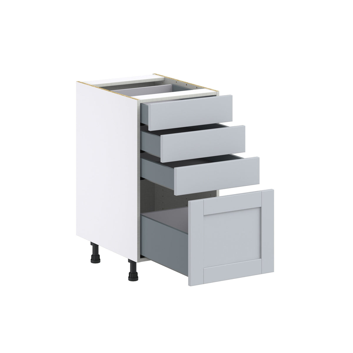 Hugo&Borg Charlesberg 18-in W x 34.5-in H x 24-in D Gray 4-Drawer Base Fully Assembled Cabinet