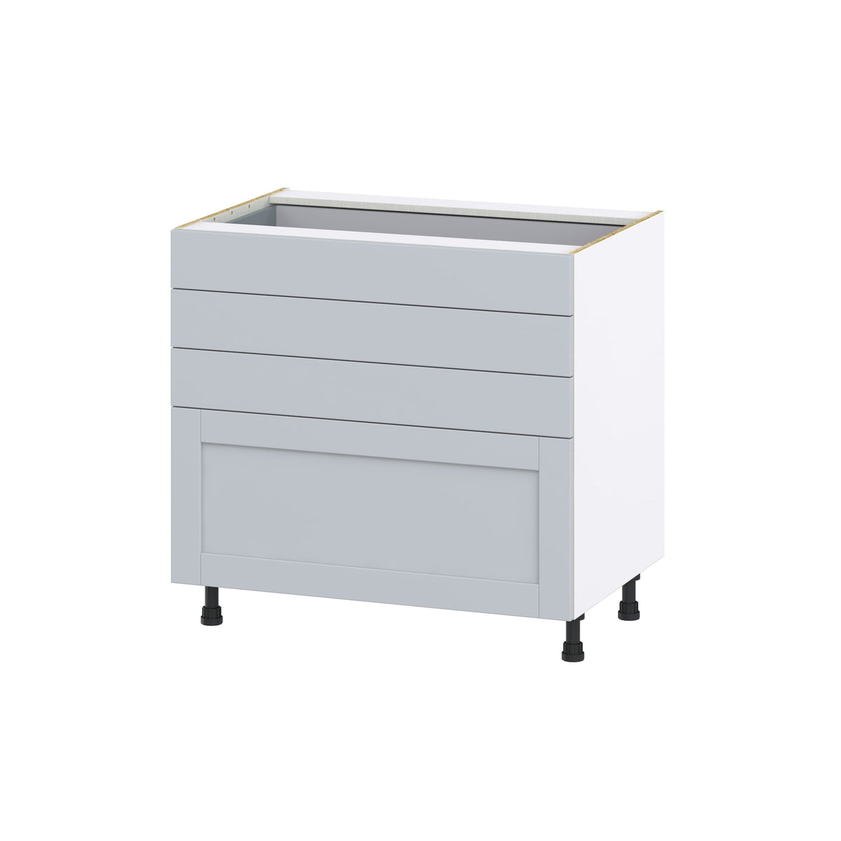 Hugo&Borg Charlesberg 36-in W x 34.5-in H x 24-in D Gray 4-Drawer Base Fully Assembled Cabinet