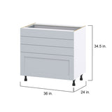 Hugo&Borg Charlesberg 36-in W x 34.5-in H x 24-in D Gray 4-Drawer Base Fully Assembled Cabinet