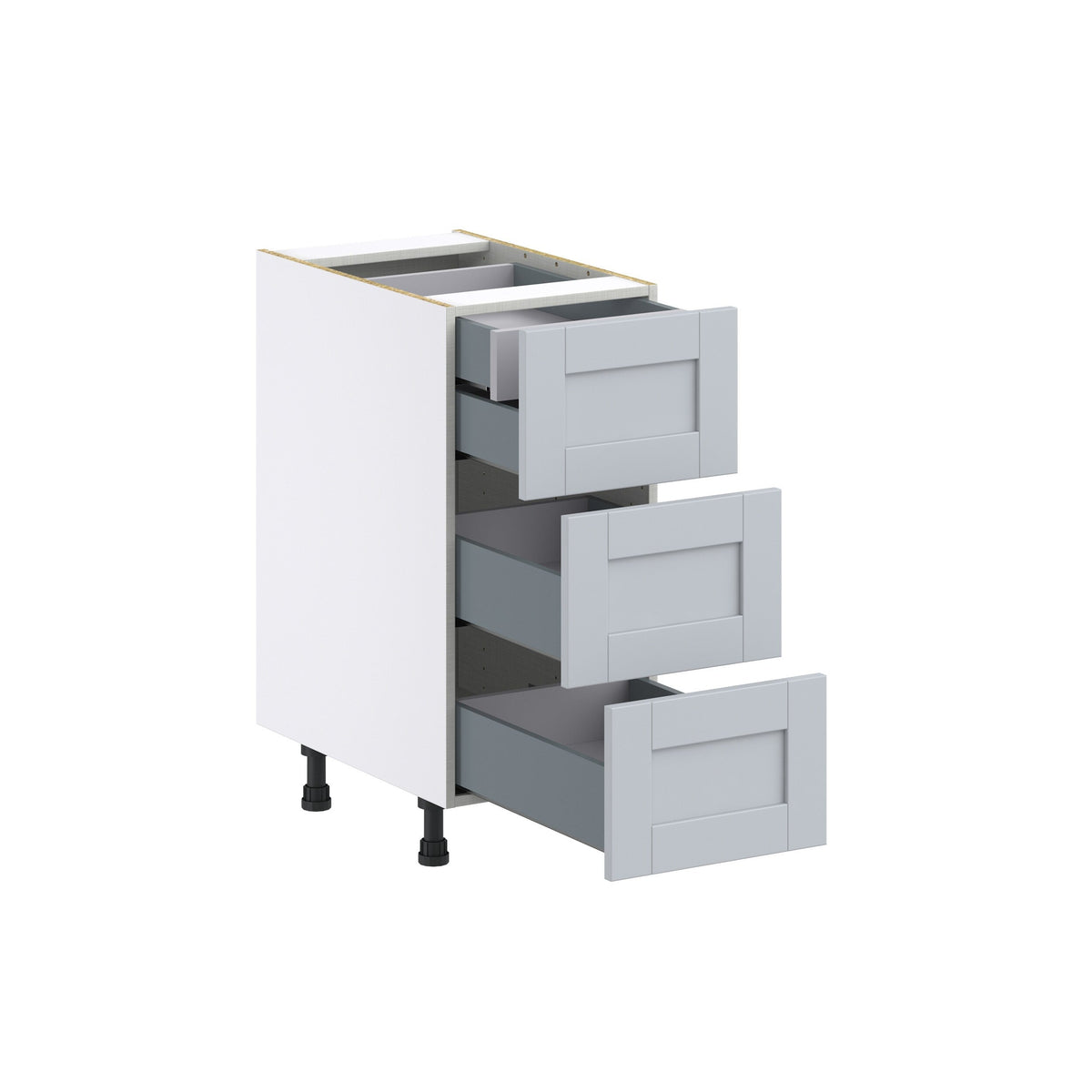 Hugo&Borg Charlesberg 15-in W x 34.5-in H x 24-in D Gray 3-Drawer Base Fully Assembled Cabinet