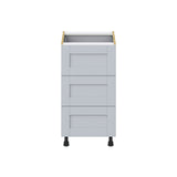 Hugo&Borg Charlesberg 18-in W x 34.5-in H x 24-in D Gray 3-Drawer Base Fully Assembled Cabinet