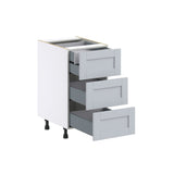 Hugo&Borg Charlesberg 18-in W x 34.5-in H x 24-in D Gray 3-Drawer Base Fully Assembled Cabinet