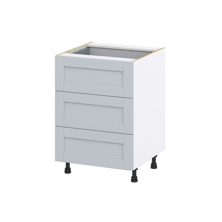 Hugo&Borg Charlesberg 24-in W x 34.5-in H x 25-in D Gray 3-Drawer Base Fully Assembled Cabinet