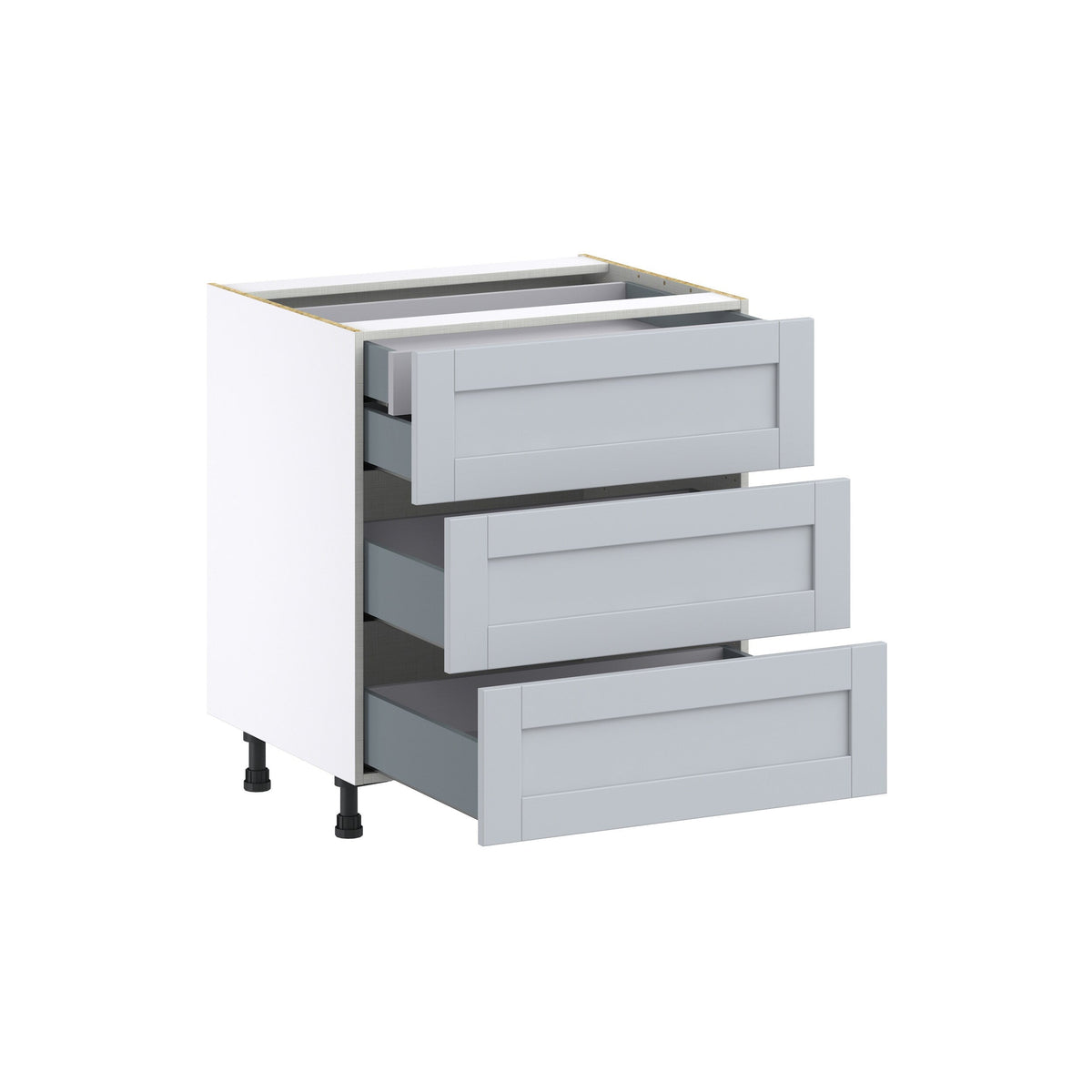 Hugo&Borg Charlesberg 30-in W x 34.5-in H x 24-in D Gray 3-Drawer Base Fully Assembled Cabinet