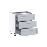 Hugo&Borg Charlesberg 30-in W x 34.5-in H x 24-in D Gray 3-Drawer Base Fully Assembled Cabinet