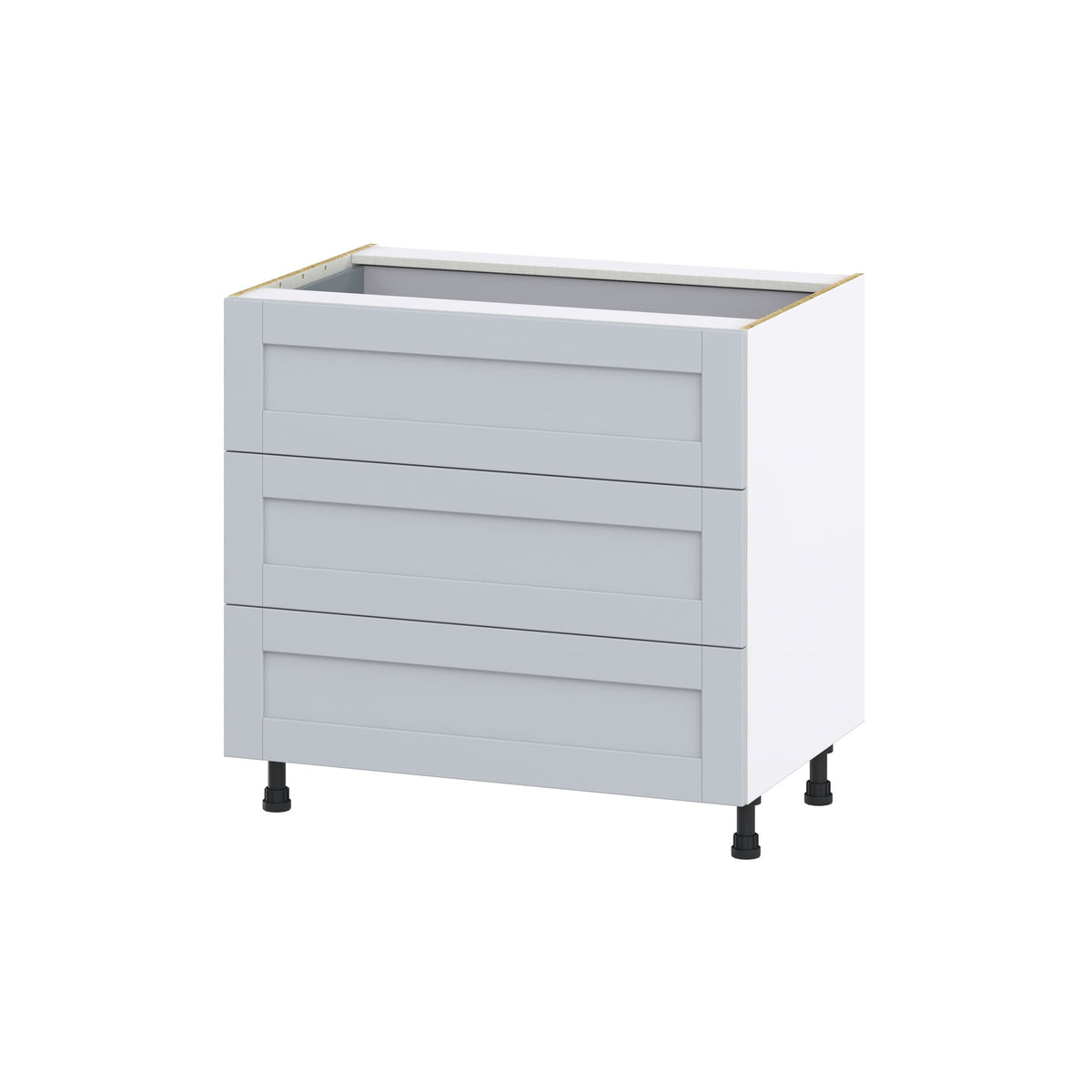 Hugo&Borg Charlesberg 36-in W x 34.5-in H x 24-in D Gray 3-Drawer Base Fully Assembled Cabinet