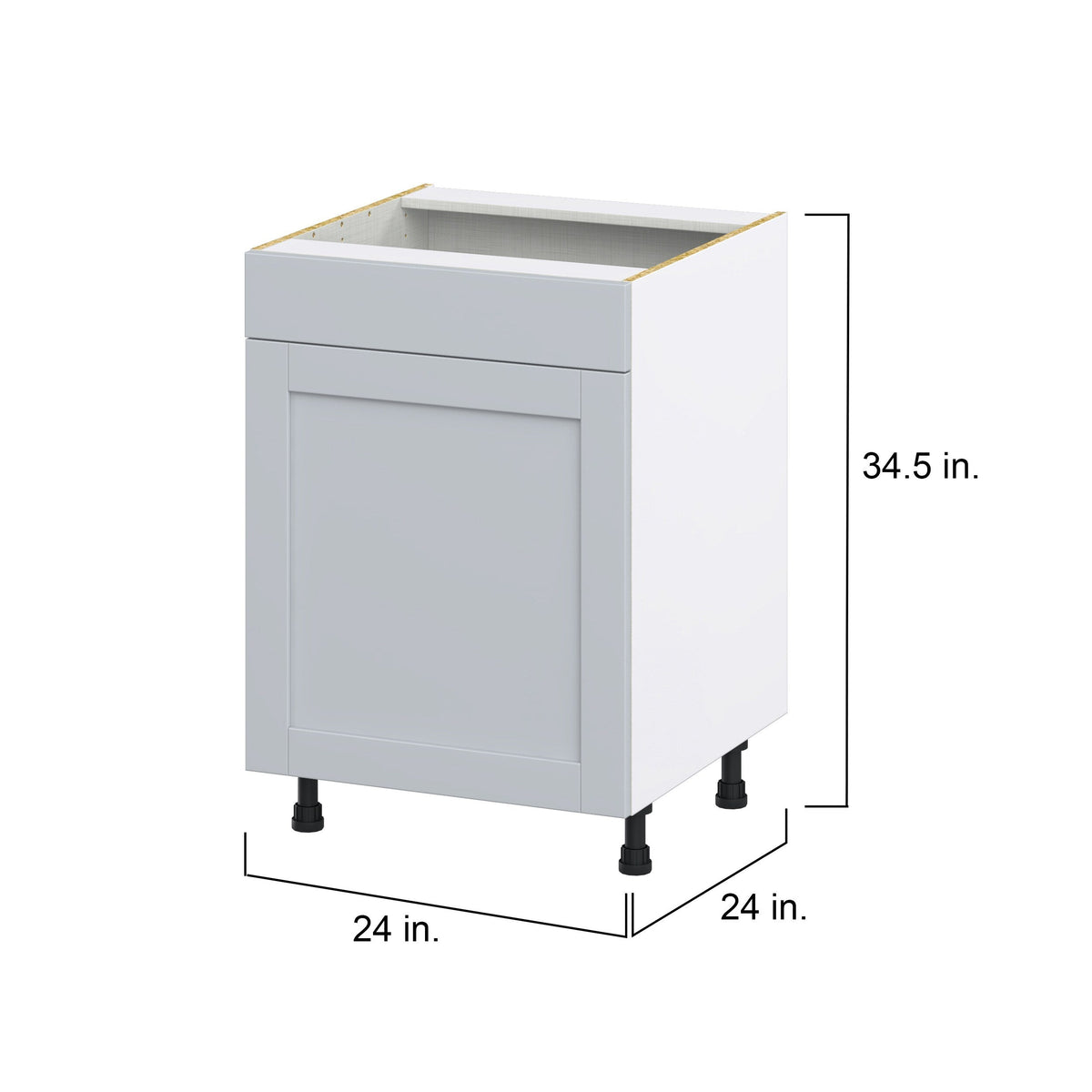 Hugo&Borg Charlesberg 24-in W x 34.5-in H x 24-in D Gray Sink Base Fully Assembled Cabinet (Flat Panel Shaker Style)