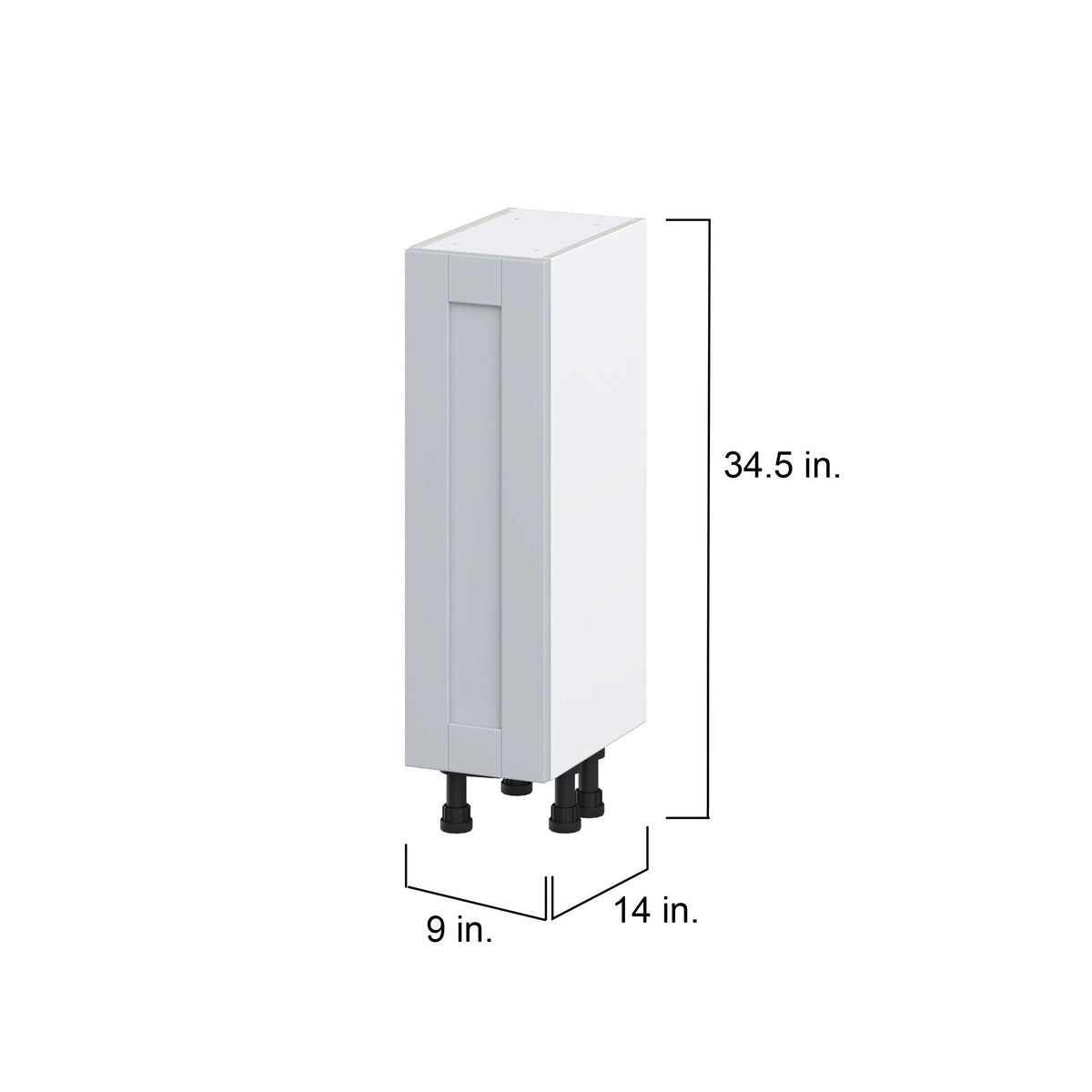 Hugo&Borg Charlesberg 9-in W x 34.5-in H x 14-in D Gray Base Fully Assembled Cabinet (Flat Panel Shaker Door Style)
