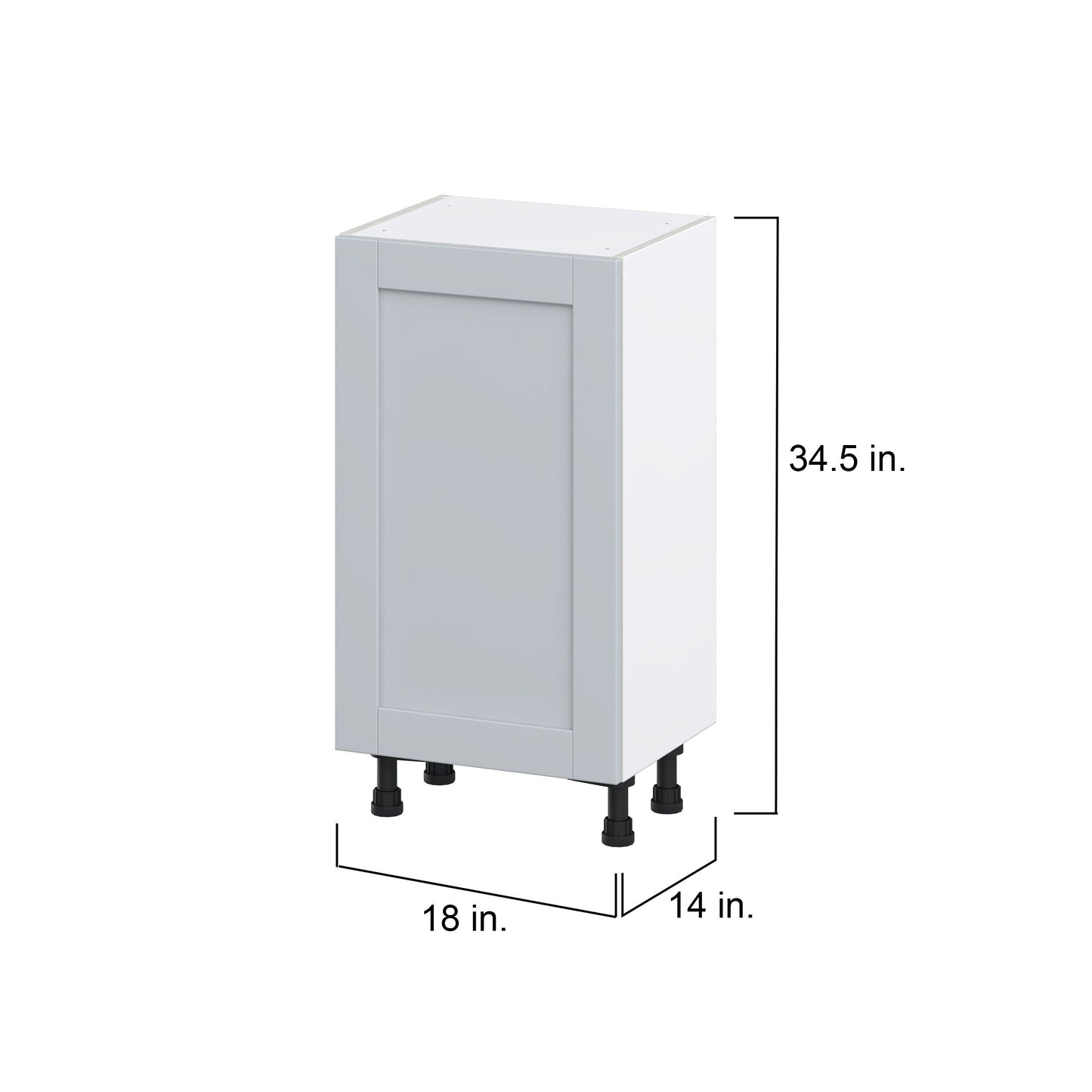 Hugo&Borg Charlesberg 18-in W x 34.5-in H x 14-in D Gray 3-Drawers Base Fully Assembled Cabinet (Flat Panel Shaker Style)