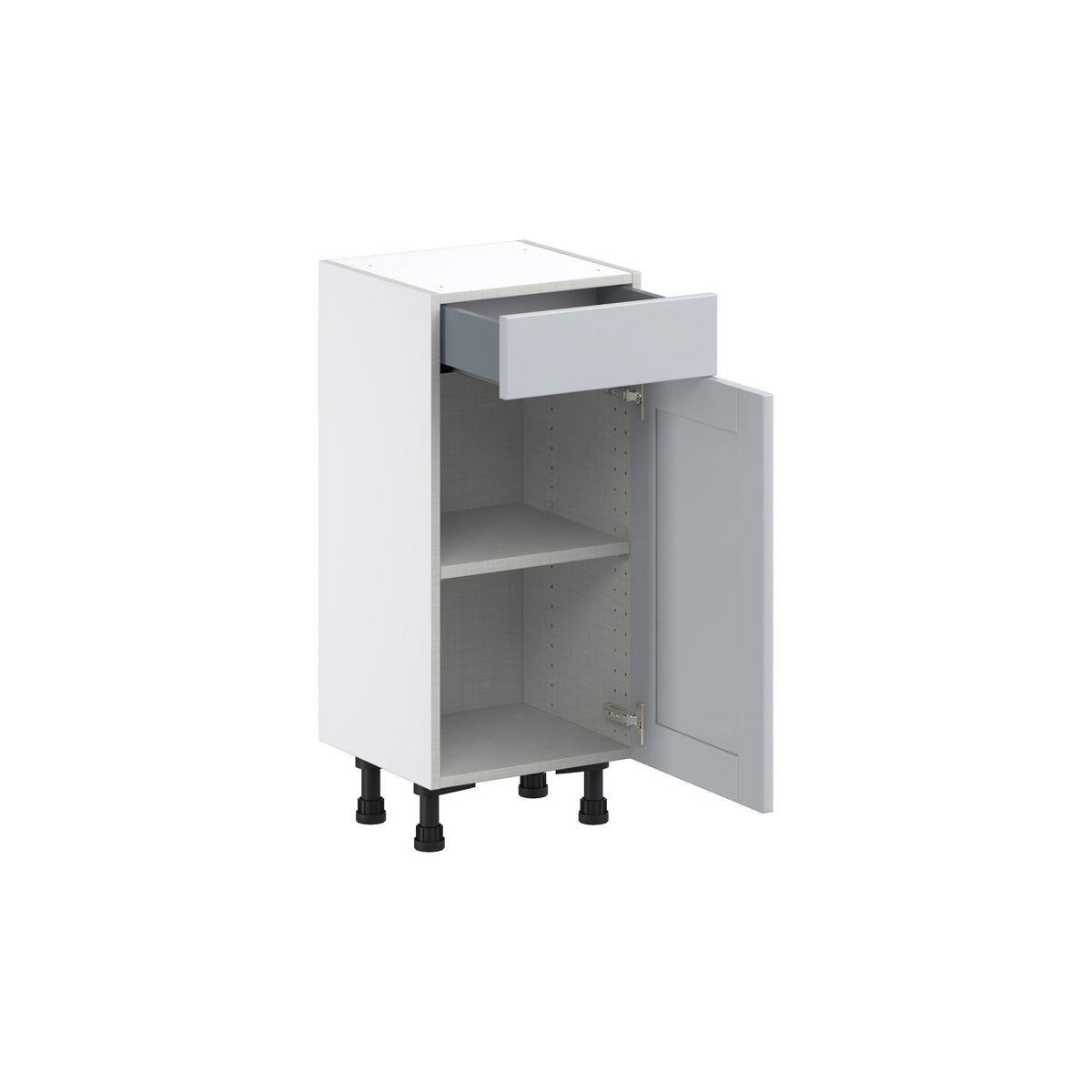 Hugo&Borg Charlesberg 15-in W x 34.5-in H x 14-in D Gray 1-Drawer Base Fully Assembled Cabinet (Flat Panel Shaker Style)