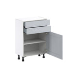 Hugo&Borg Charlesberg 24-in W x 34.5-in H x 14-in D Gray 2-Drawers Base Fully Assembled Cabinet (Flat Panel Shaker Style)