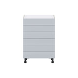 Hugo&Borg Charlesberg 24-in W x 34.5-in H x 14-in D Gray 6-Drawer Base Fully Assembled Cabinet