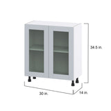 Hugo&Borg Charlesberg 30-in W x 34.5-in H x 16-in D Gray Base Fully Assembled Cabinet (Glass Panel Shaker Door Style)